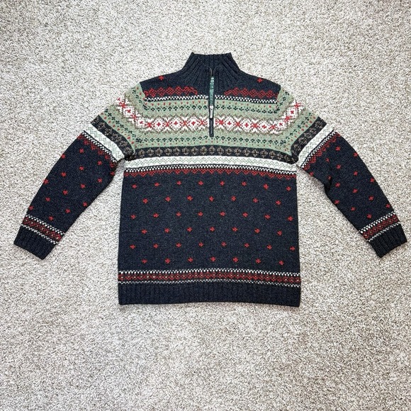 Lauren Ralph Lauren Sweaters - VTG 90's Lauren Ralph Lauren Womens S Wool Alpaca Fair Isle Quarter Zip Sweater